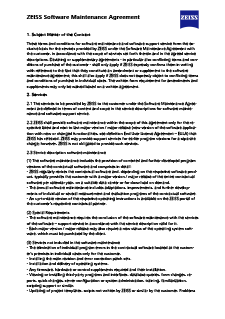 ZEISS Software Maintenance Agreement的预览图像