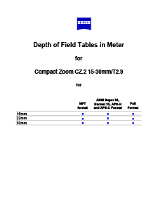 Depth of Field Tables的预览图像