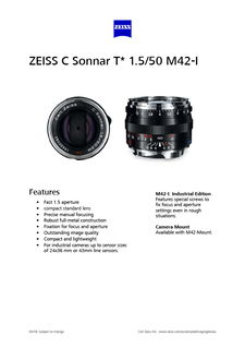 ZEISS C Sonnar T* 1.5/50 M42-I的预览图像