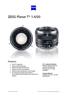 ZEISS Planar T* 1.4/50的预览图像