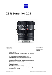 ZEISS Dimension 2/25的预览图像
