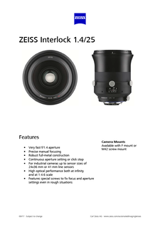 ZEISS Interlock 1.4/25的预览图像