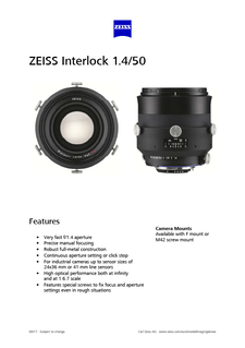 ZEISS Interlock 1.4/50的预览图像
