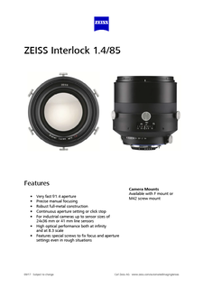 ZEISS Interlock 1.4/85的预览图像