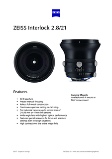 ZEISS Interlock 2.8/21的预览图像