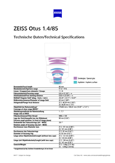 ZEISS Otus 1.4/85的预览图像