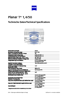 ZEISS Planar T* 1.4/50的预览图像