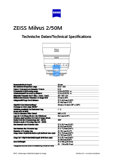 ZEISS Milvus 2/50M的预览图像